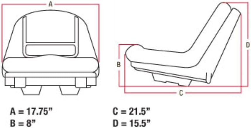 High Back Seat for Riding Mower Lawn Tractor H156
