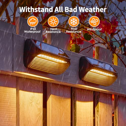 6 Pack Solar Fence Lights with 3 Modes A208396