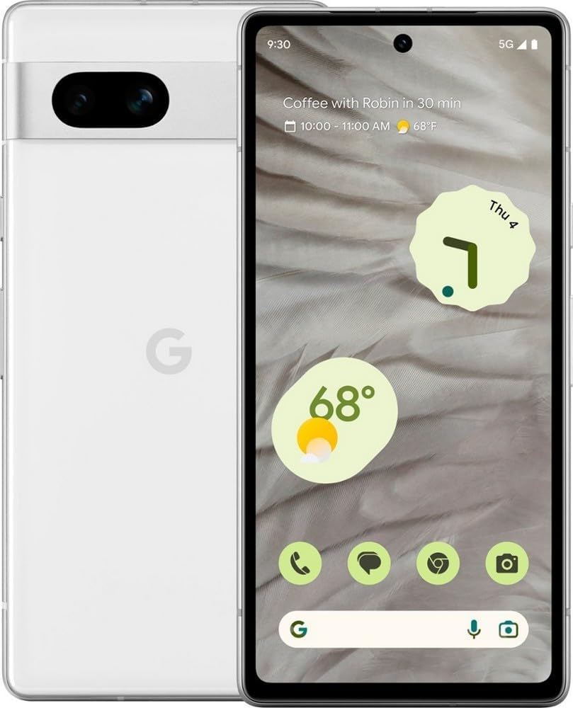 Unlocked Android Cell Phone with Wide Angle Lens and 24-Hour Battery - 128 GB - Snow I61704