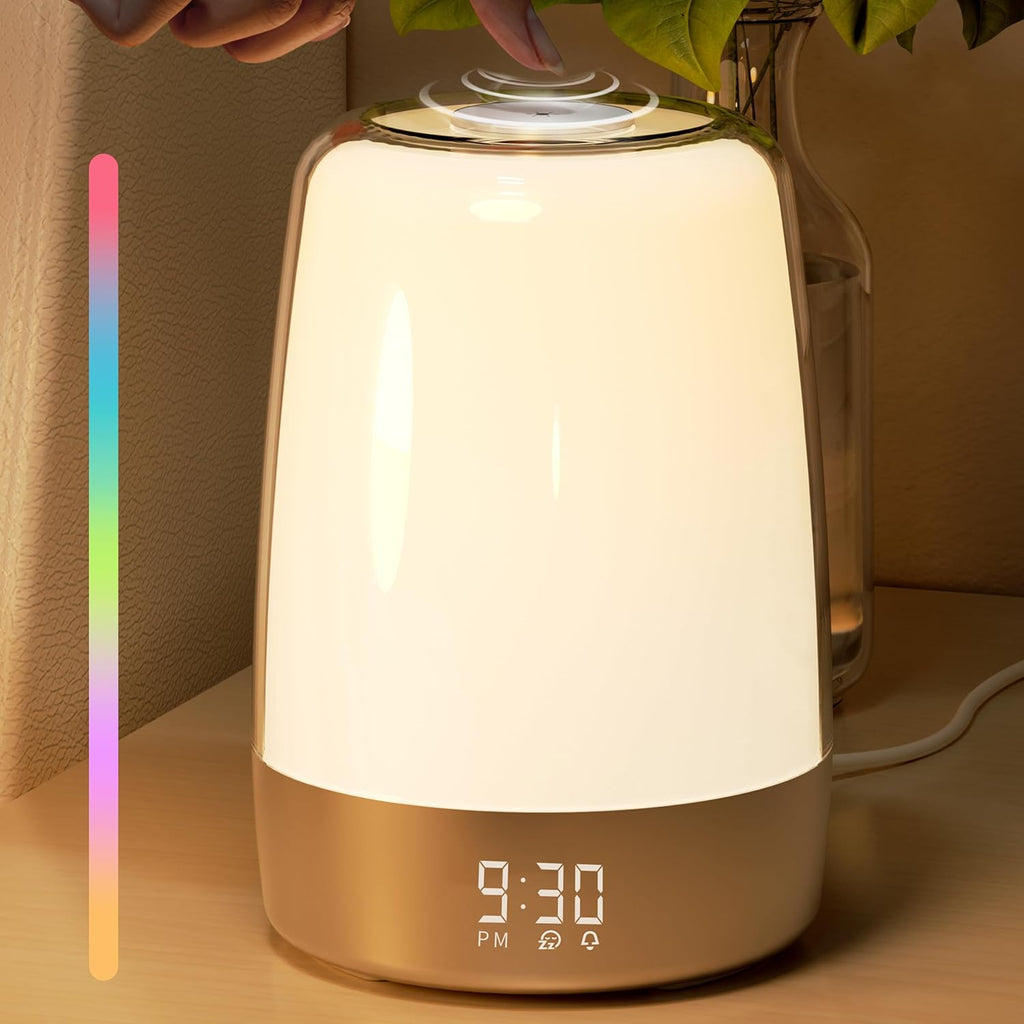 Dimmable Touch Sunrise Alarm Clock with 6 RGB Colors 5 Nature Sounds O8732