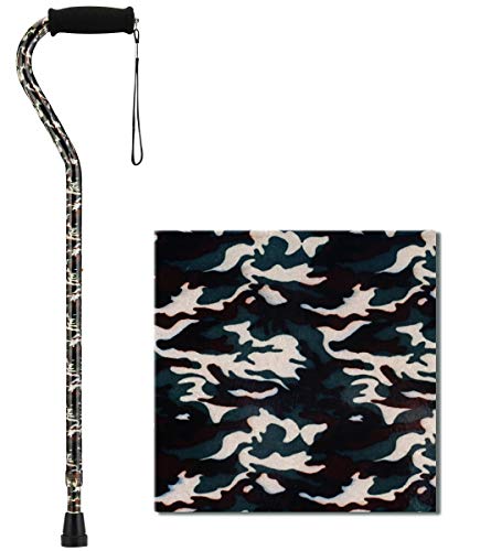 Lightweight Adjustable Walking Cane with Offset Handle D838494
