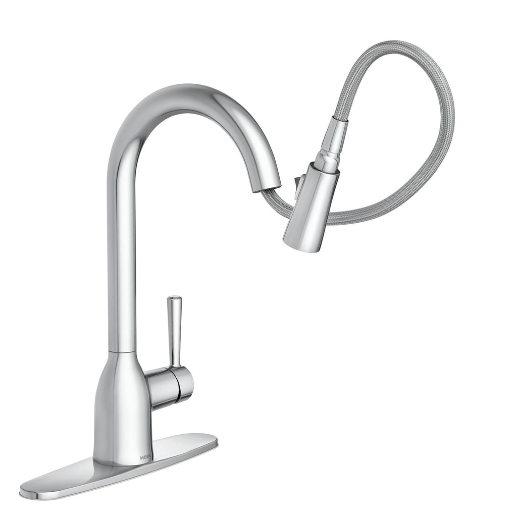 Adler Pull Down Single Handle Kitchen Faucet with Power Clean Finish: Spot Resist Stainless W762