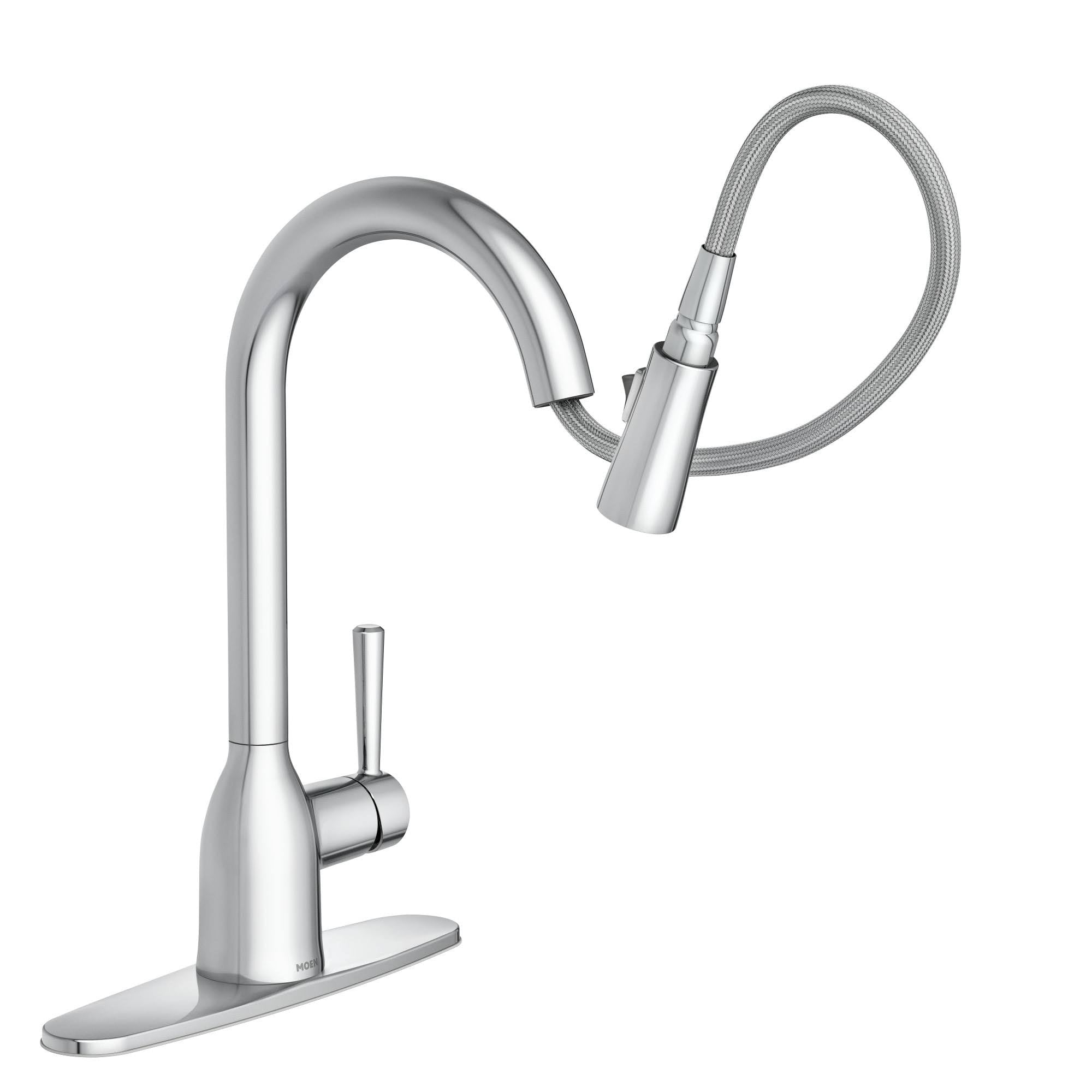 Adler Pull Down Single Handle Kitchen Faucet with Power Clean Finish: Spot Resist Stainless W762