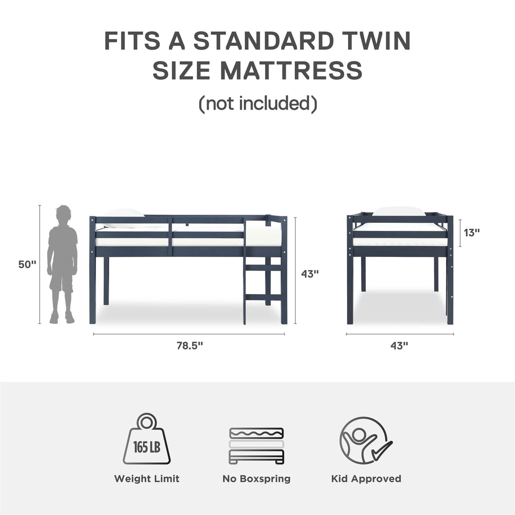 Blue Twin Loft Bed N834