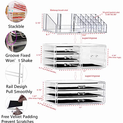 Clear Acrylic 11 Drawers Makeup Storage Organizer K133581