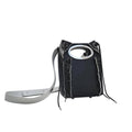 Black Leather Shoulder Bag Flask R7223