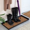 Black Metal Boot Tray with Coir Insert M455