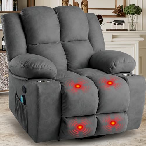 Oversized Power Lift Recliner Chair with Massage, Dark Grey I445