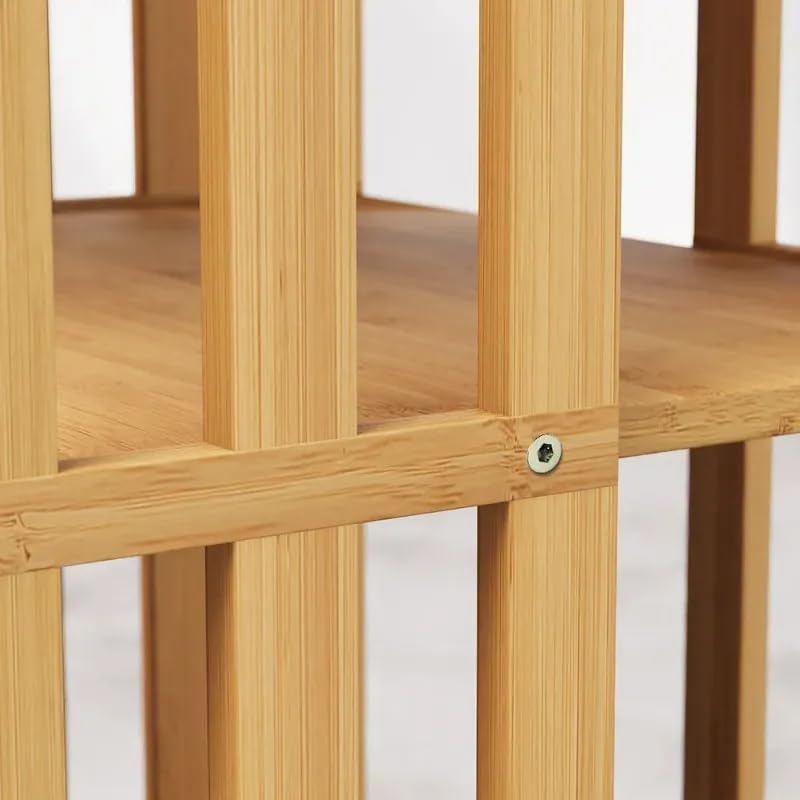 Walnut 6 Tier Bamboo Rotating Bookshelf L7745