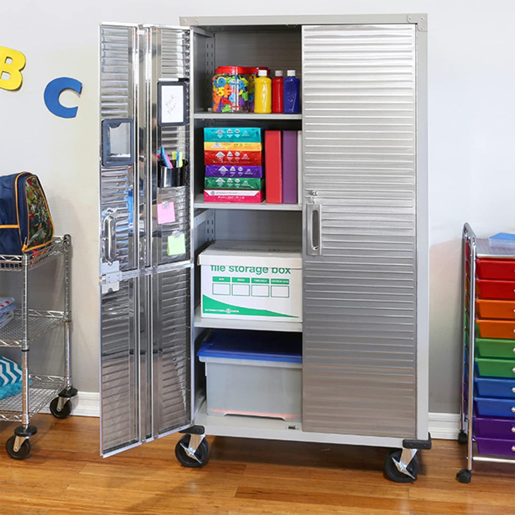 Full Door Rolling Storage Cabinet, 36" W x 18" D x 72" H, Granite W899