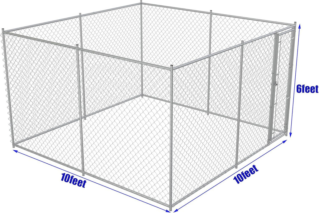 Large Dog Kennel Outdoor Heavy Duty Galvanized Chain Link Metal Dog Pen Enclosure K29900