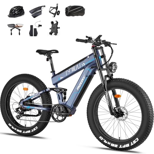 Dual Battery 48V 35AH 2000W 80-155 Miles Electric Bike 26" Fat Tire Full Suspension EBike with Dual Hydraulic Brakes M7806