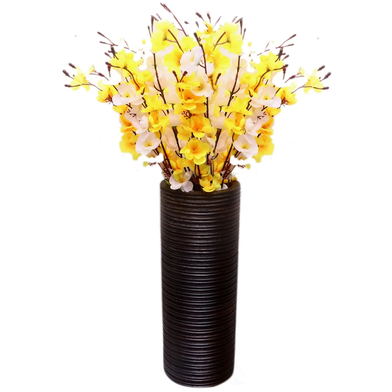 Brown Mango Wood Cylinder Vase K74300
