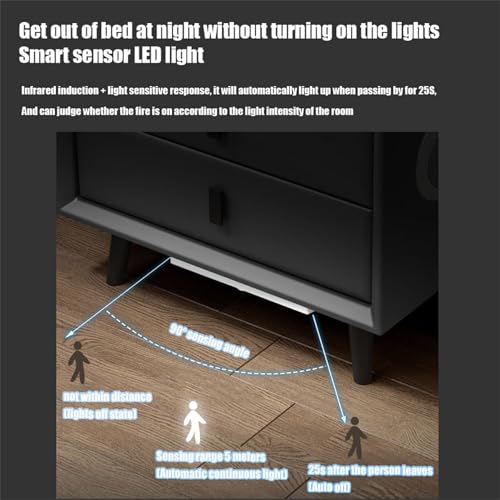 White 2 Drawer Nightstand with Wireless Charging Station I323