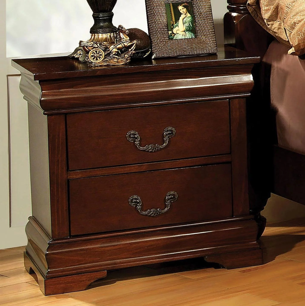 Brown Cherry Solid Wood Queen Bedroom Set 6pcs X94373