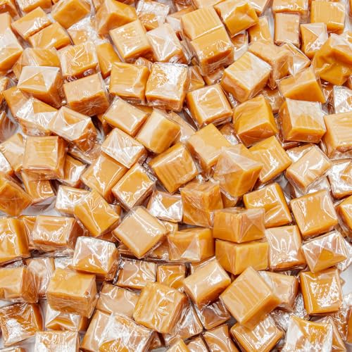 CARAMEL SQUARES Candy 2 lb Bulk Bag Soft Chewy Taffy Classic Milk Flavor Individually Wrapped 128 Pieces A859