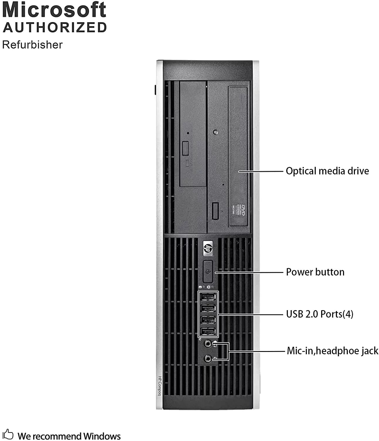 Pre-Owned Desktop Computer Tower PC Intel QuadCore i3 3.2GHz Processor 4GB RAM 2TB Hard Drive Windows 10 Pro With Keyboard And Mouse K206308