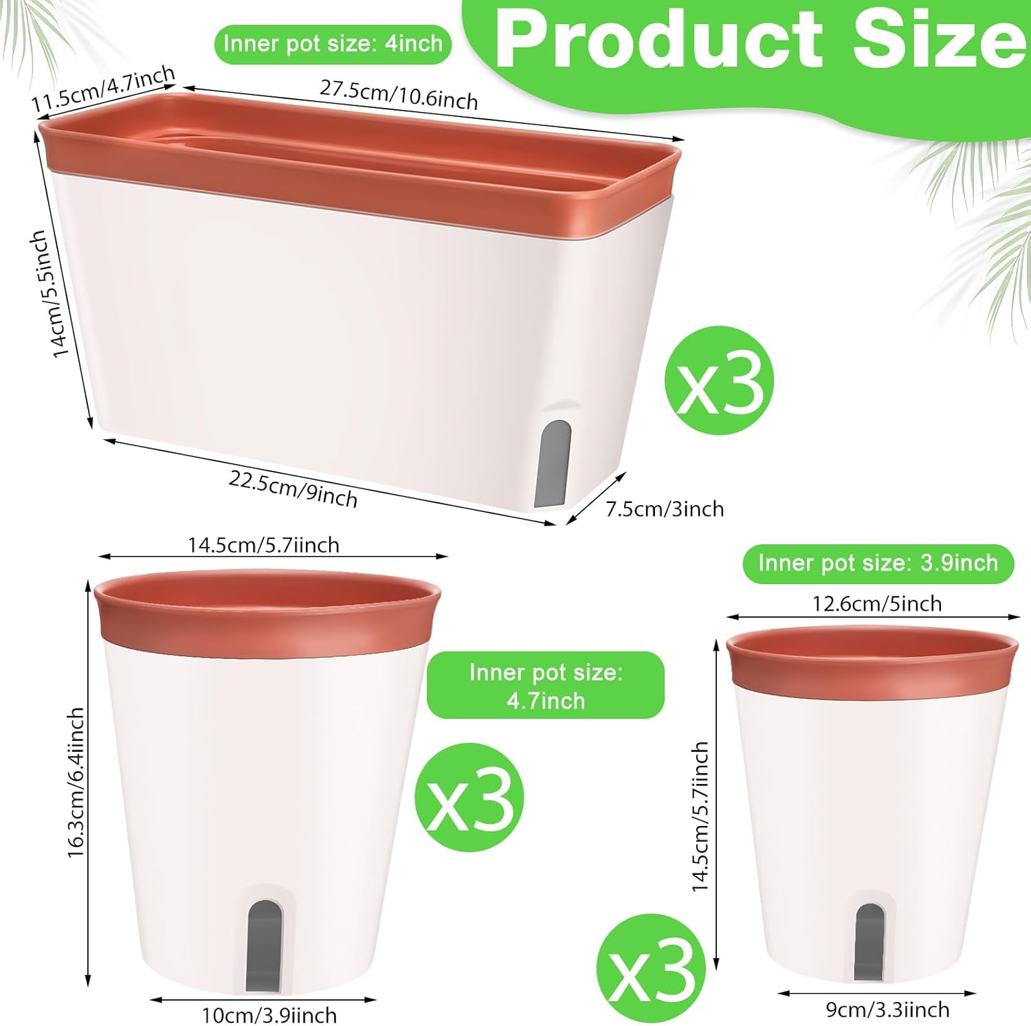 9 Set Self Watering Window Planter Box R788