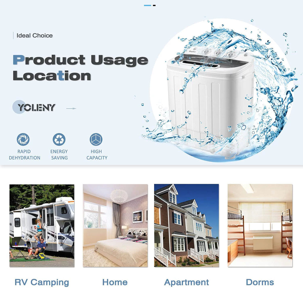 White Twin Tub Portable 16.5 lbs. Washing Machine and Dryer Combo U855179