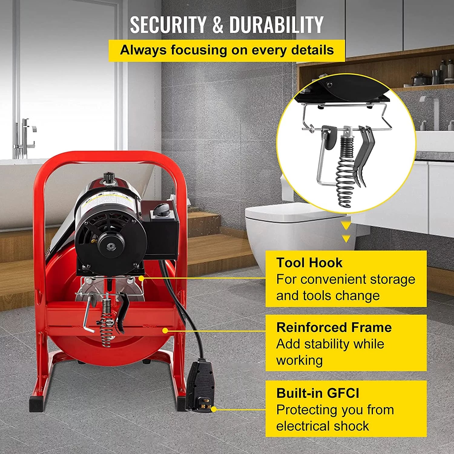 75ft x 1/2 in 370W Electric Drain Auger E10352