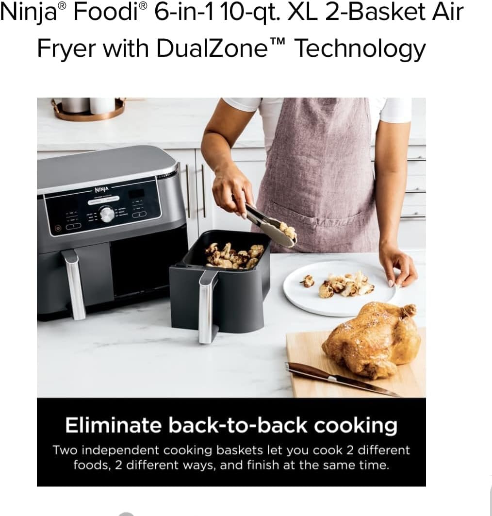 6in1 10qt. XL 2Basket Digital Air Fryer A6464