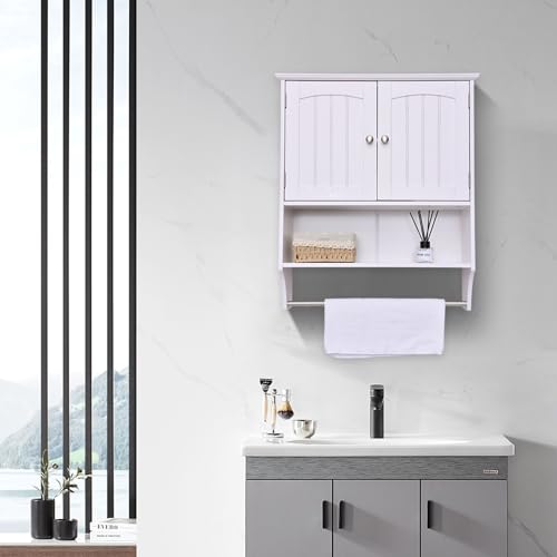 Bathroom Wall Cabinet with Towel Bar Storage Cabinet U859