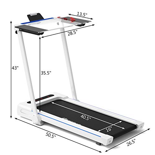 3-in-1 Folding Electric Treadmill with Large Desk Q3284