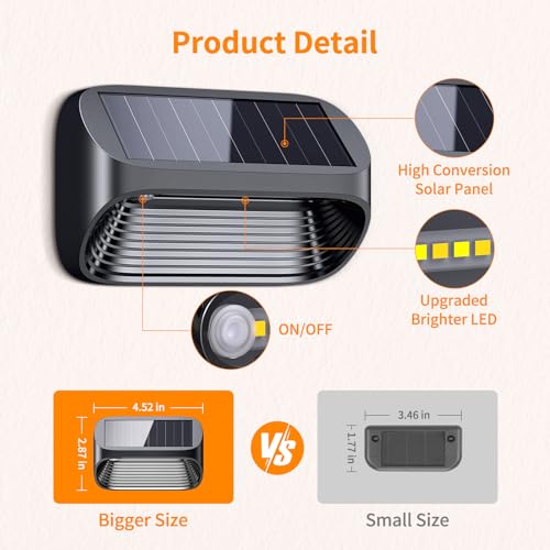 6 Pack Solar Fence Lights with 3 Modes A208396