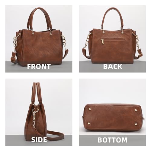 PU Leather Top Handle Satchel Shoulder Bag Tote Bag J149064