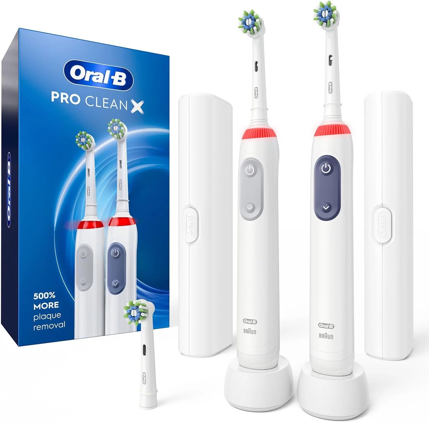 2 Pack Rechargeable Toothbrush with 3 Brush Heads V1089