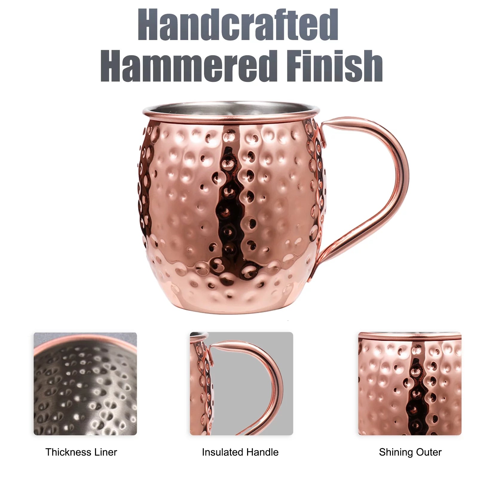 Set of 4 Copper Mugs B470