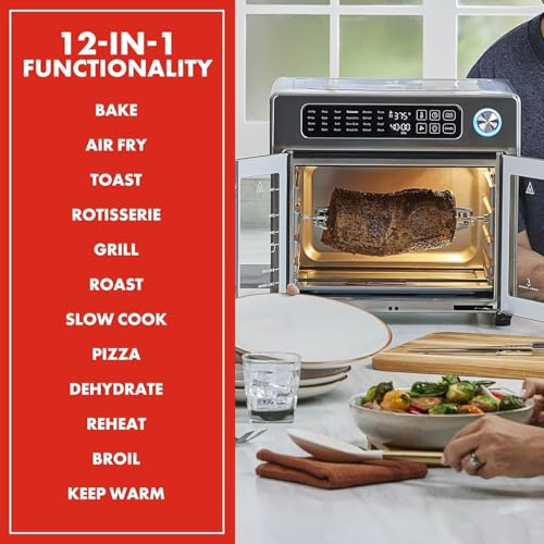 Extra Large French Door Air Fryer Toaster Oven Combo, Stainless Steel, 26QT Capacity B705518