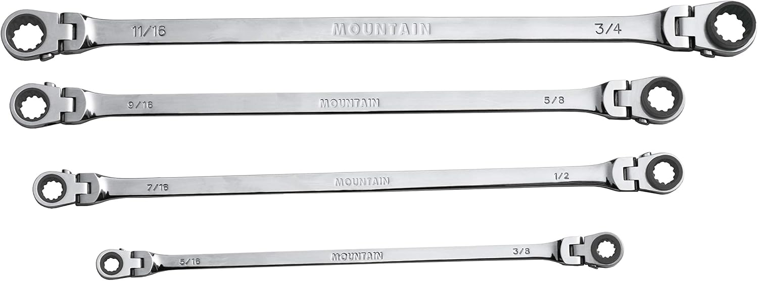 4-Piece SAE Double Box Universal Spline Ratcheting Wrench Set D9657