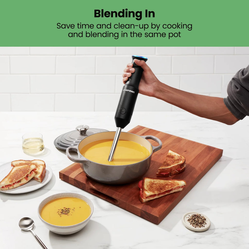 Black Cordless Handheld Immersion Blender with Stainless-Steel Blade C901013