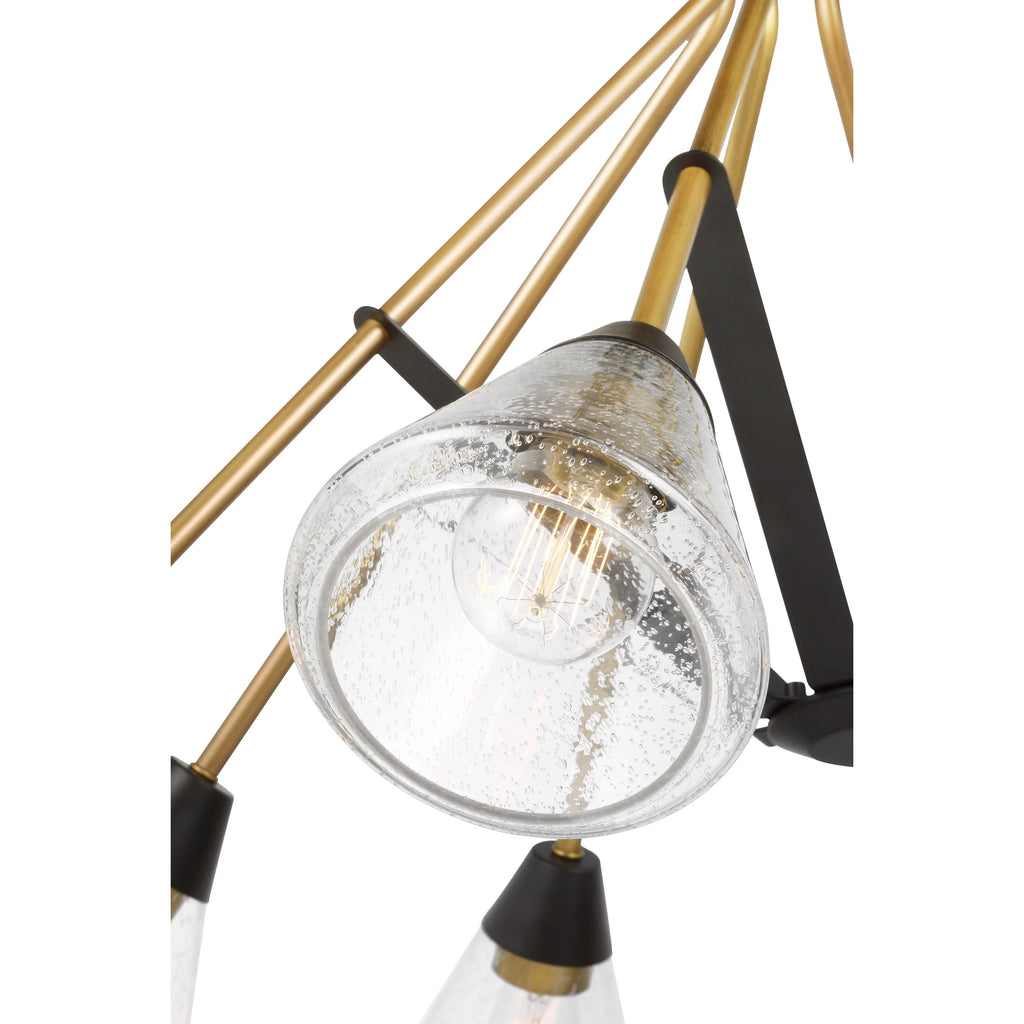 Matte Black 8 Light Chandelier with Clear Seeded Glass N207404