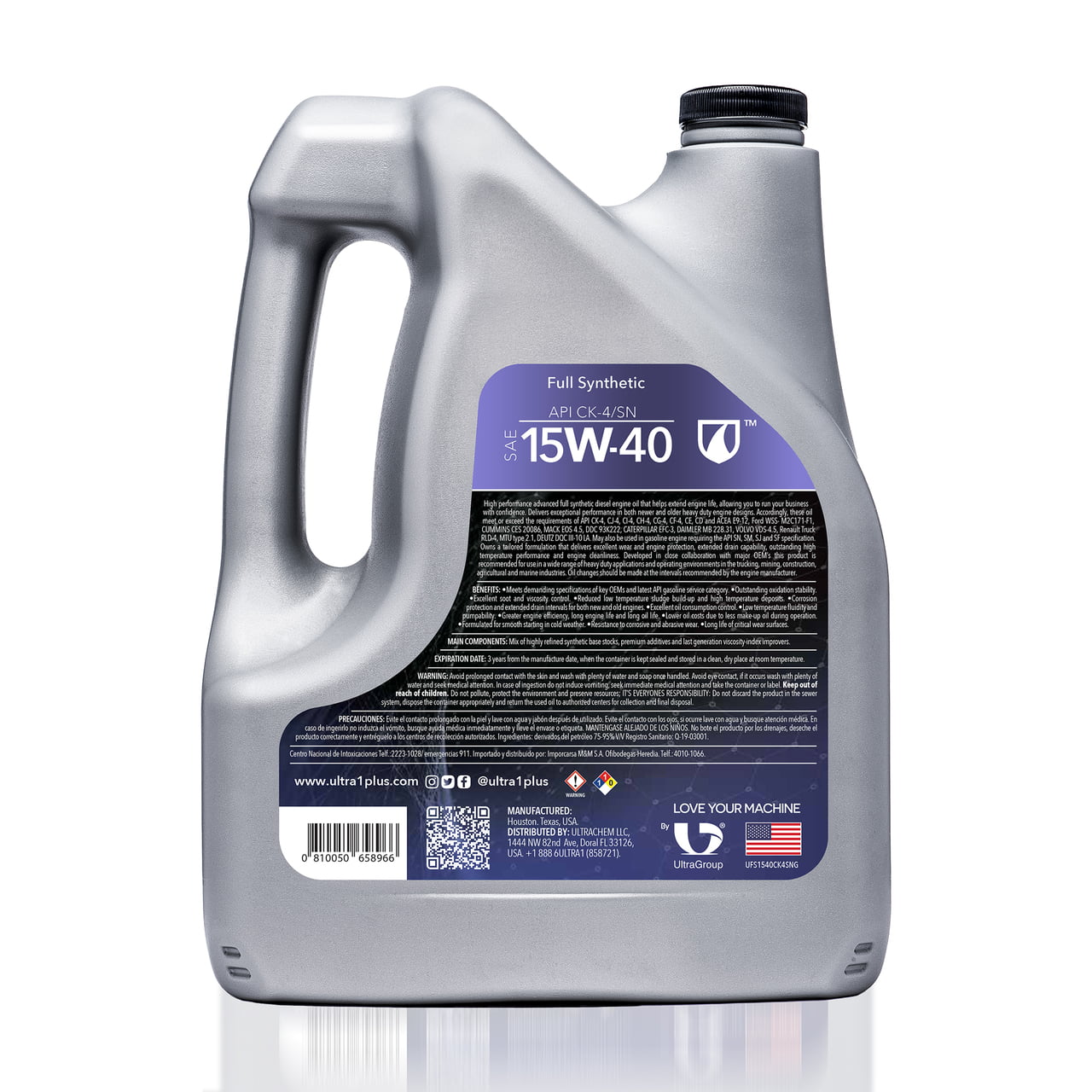 Heavy Duty Full Synthetic Diesel SAE 15W-40 Motor Oil, 1 Gal O526819