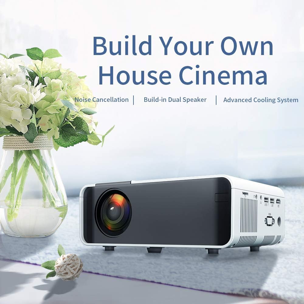 Mini Projector, 1080P HD Supported Portable Movie Projector with 45000 Hrs LED Lamp Life O196743