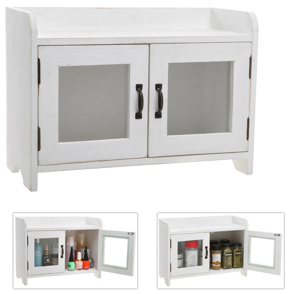 Antique White Wood Cabinet Organizer F8003