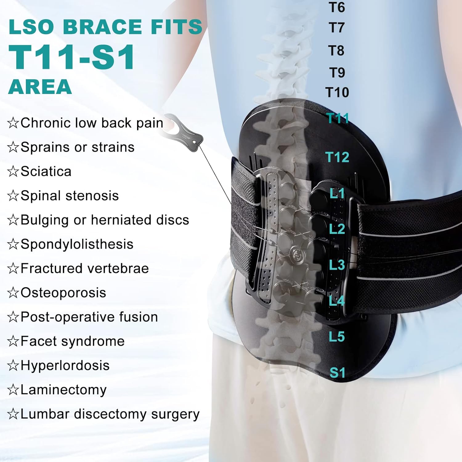 Back Brace with Adjustable Pulley System E907