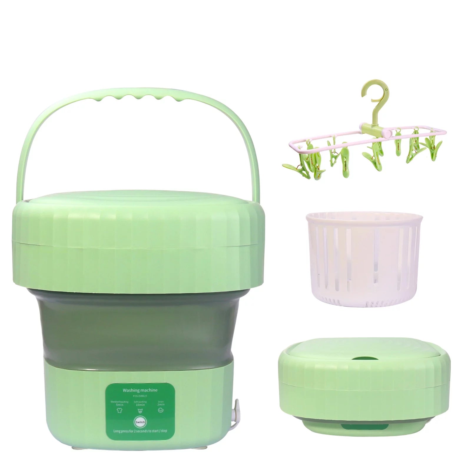 Mini Foldable Washer and Spin Dryer (Green) G7709