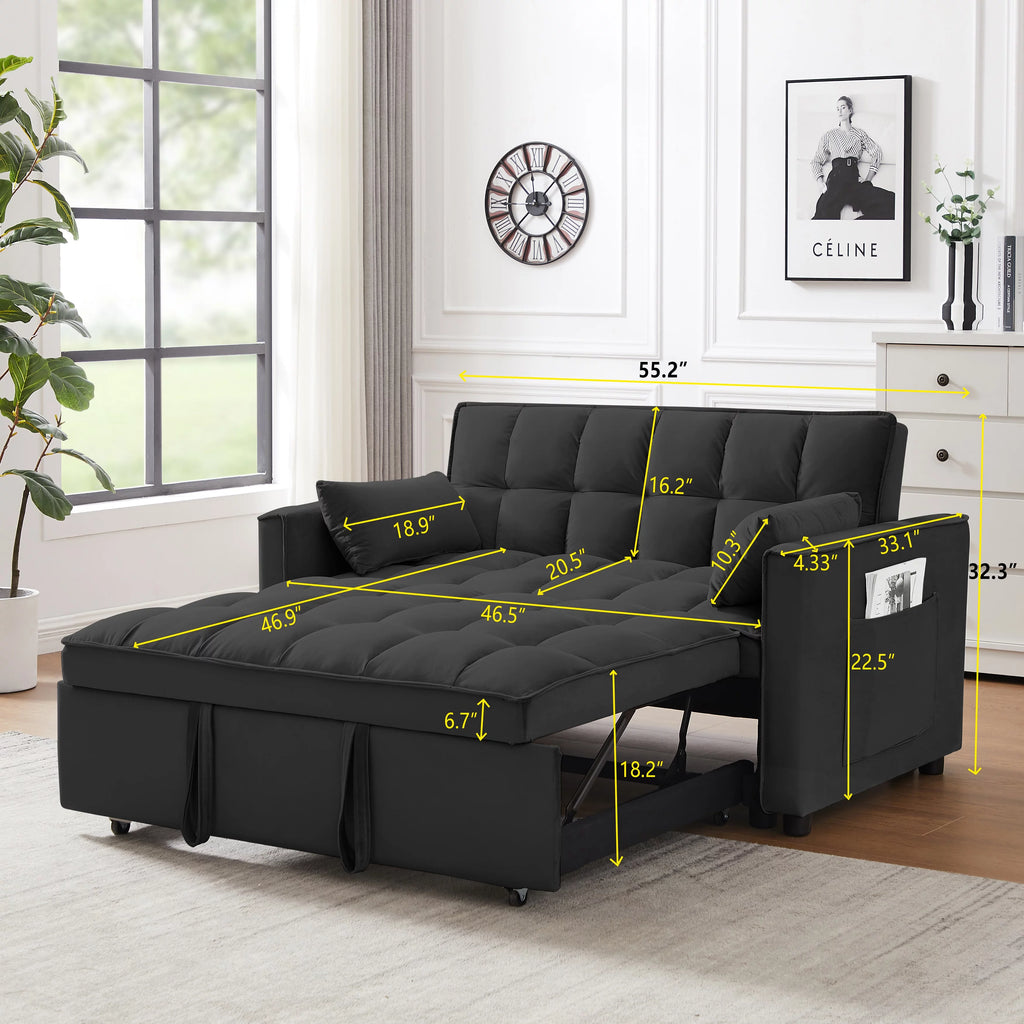 Modern Velvet Convertible Sofa Bed U9019