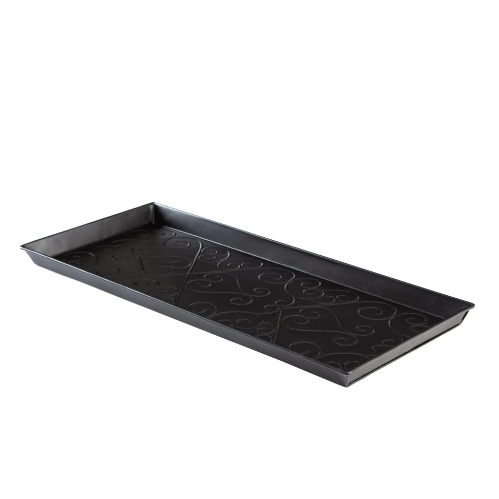 Black Metal Boot Tray with Coir Insert M455