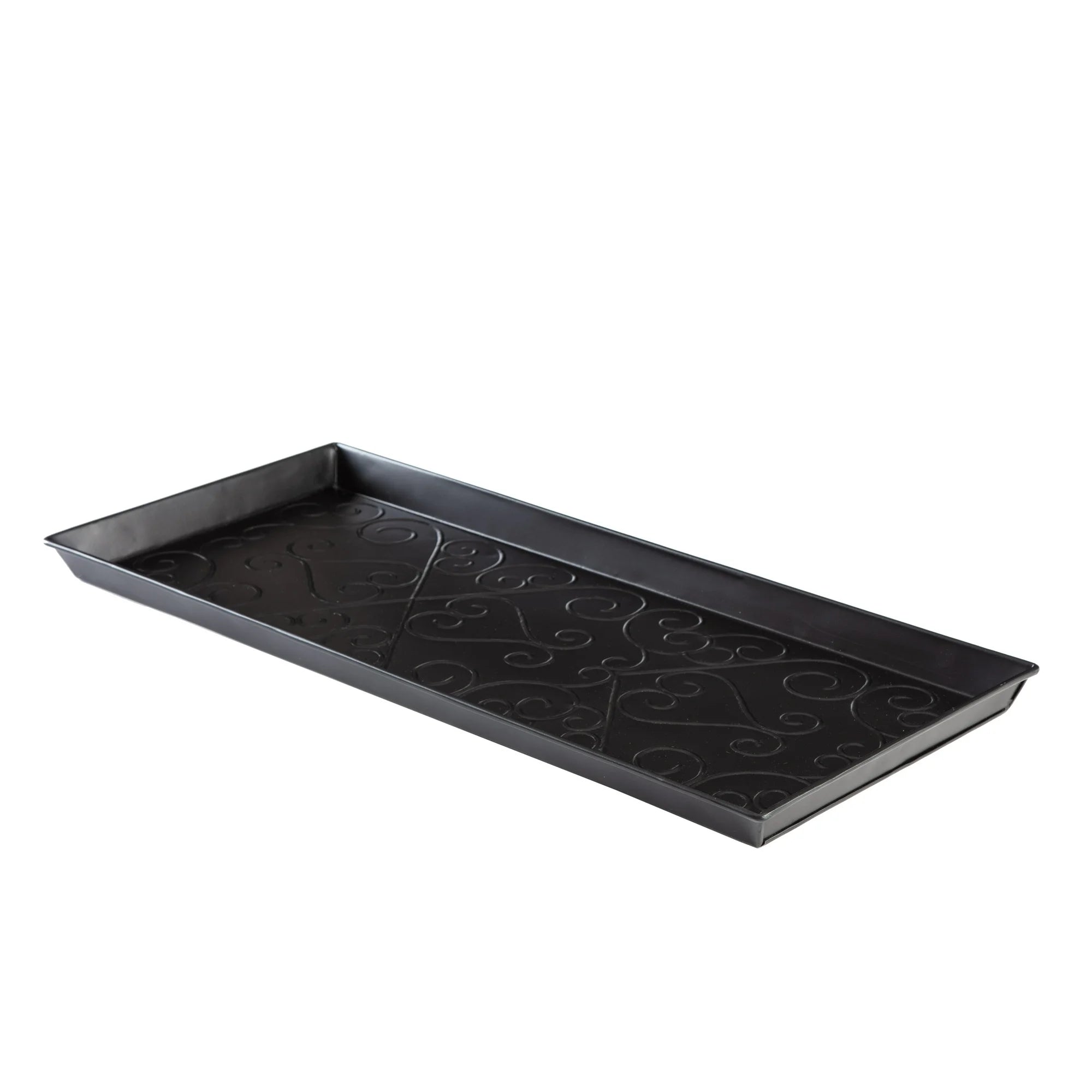 Black Metal Boot Tray with Coir Insert M455