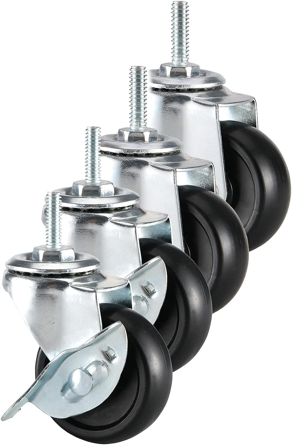 Set of 4 Black Heavy Duty Caster Roller Wheels R20428