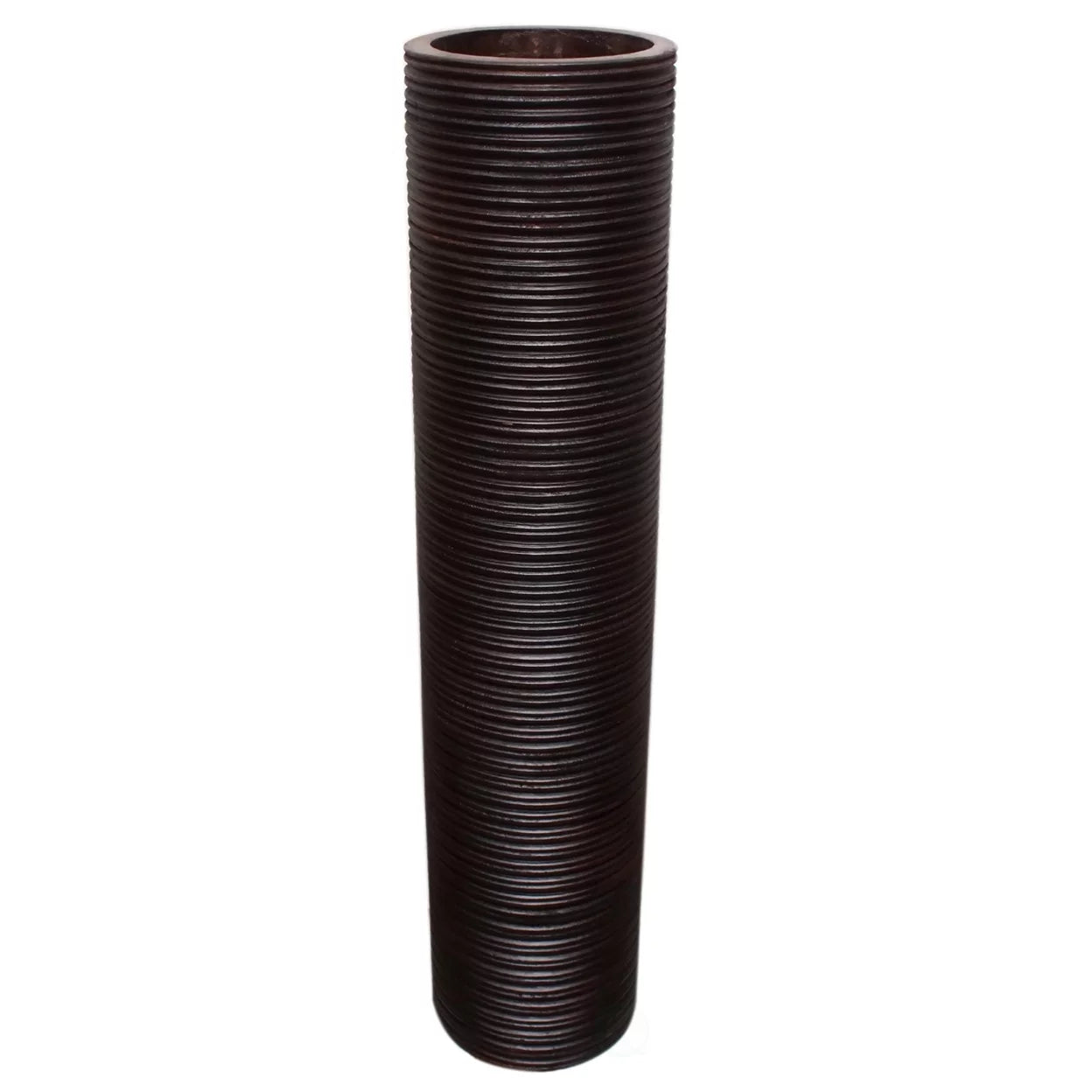 Brown Mango Wood Cylinder Vase K74300