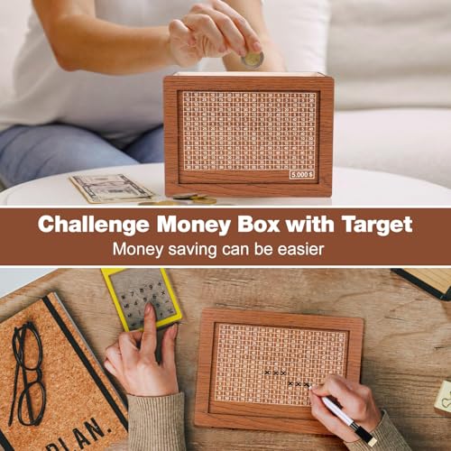 Wooden Savings Box with Money Target and Numbers U801