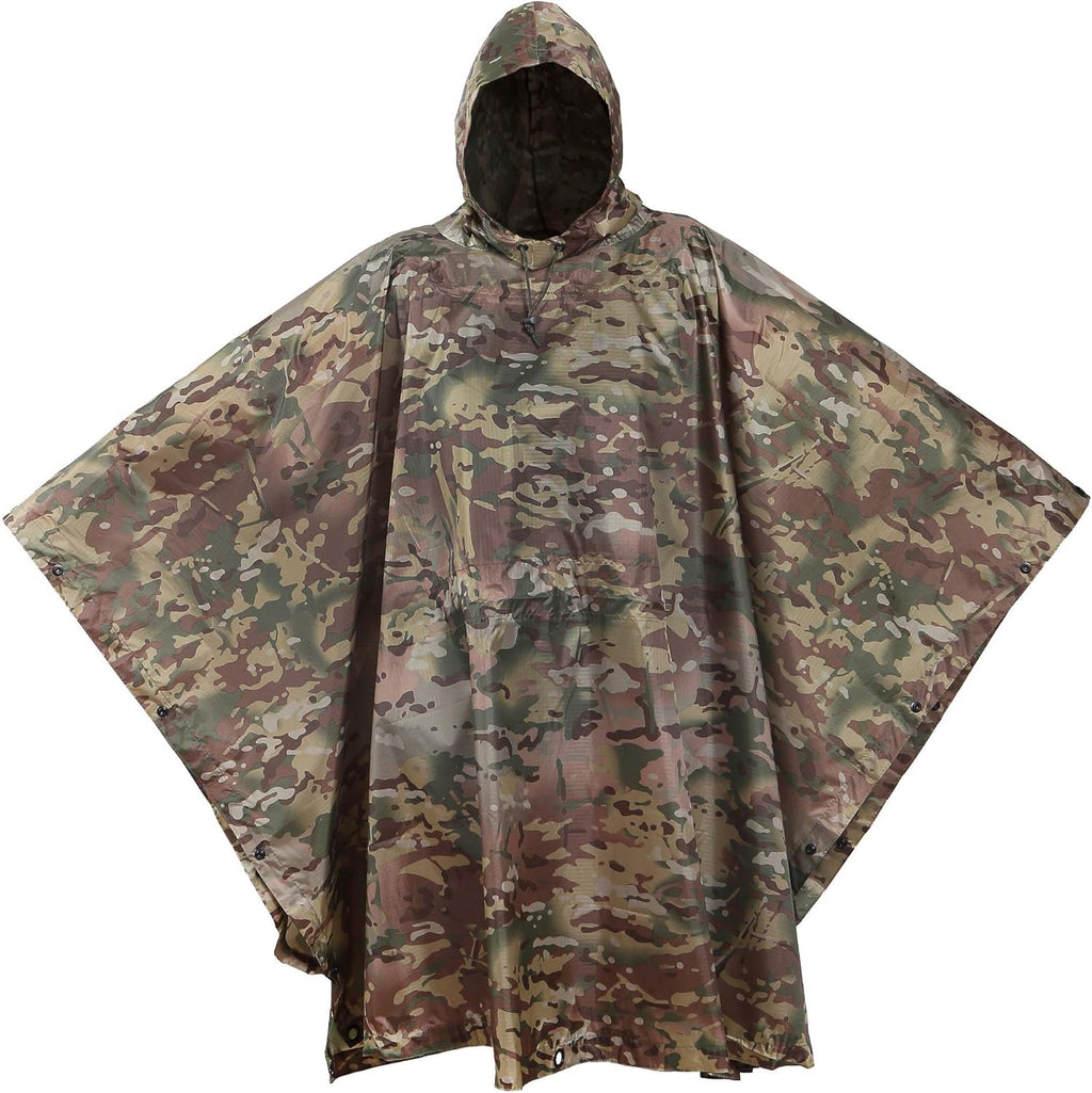 Camouflage Rip Stop Rain Poncho U821593