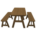 Pine Picnic Table with 2 Benches O925534
