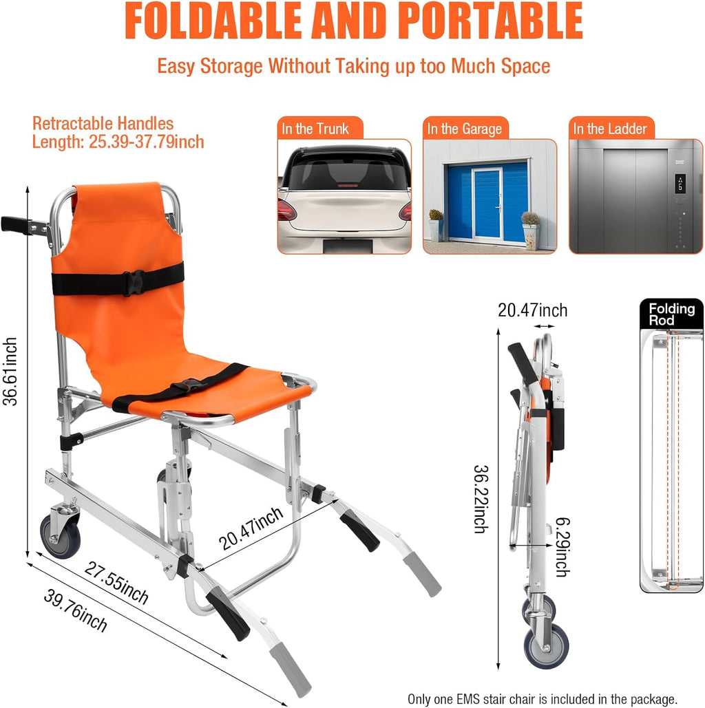 Orange Foldable Transport Wheelchair G6097