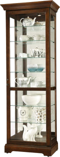Cherry Bordeaux Seven Glass Shelves Curio Cabinet D138